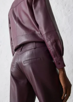 bonprix bonprix Pantalón Marlene de napa de cordero rojo burdeos Discount