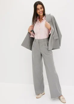 bonprix bonprix Pantalón Marlene de raya diplomática gris-beige con rayas Discount