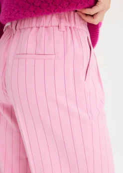 bonprix bonprix Pantalón Marlene de raya diplomática rosa orquídea-fucsia claro con rayas Best