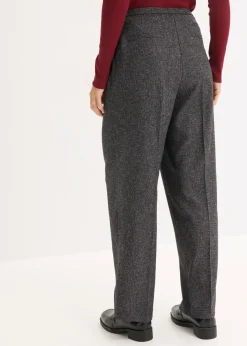 bonprix bonprix Pantalón Marlene de suave mezcla de viscosa Gris jaspeado Clearance