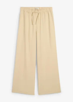 bonprix bonprix Pantalón Marlene de viscosa fluida Beige verdoso Discount