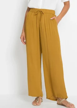 bonprix bonprix Pantalón Marlene de viscosa fluida Amarillo Outlet