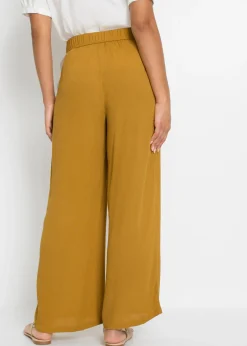 bonprix bonprix Pantalón Marlene de viscosa fluida Amarillo Outlet