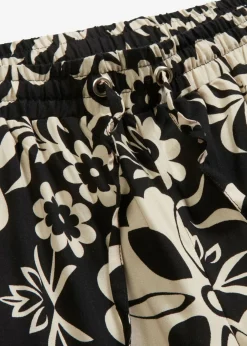bonprix bonprix Pantalón Marlene de viscosa fluida Negro-gris guijarro Hot