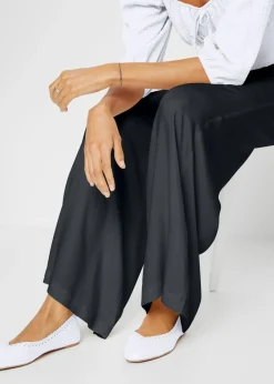bonprix bonprix Pantalón Marlene de viscosa ligeramente brillante Negro Online