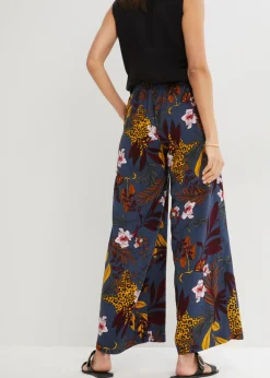 bonprix bonprix Pantalón Marlene de viscosa pura Gris oscuro estampado New