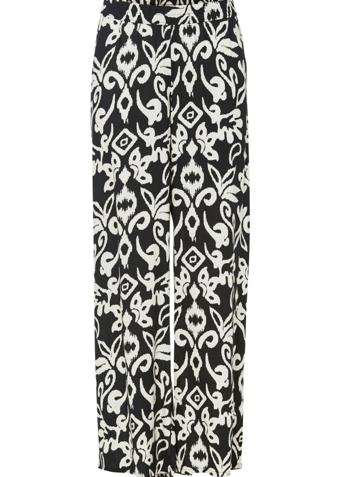 bonprix bonprix Pantalón Marlene estampado de viscosa fluida Negro-crema Online