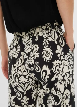 bonprix bonprix Pantalón palazzo Negro-gris guijarro Discount