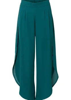 bonprix bonprix Pantalón palazzo con abertura Azul petróleo Hot