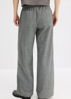 bonprix bonprix Pantalón palazzo con aspecto de lana antracita jaspeado moteado Best
