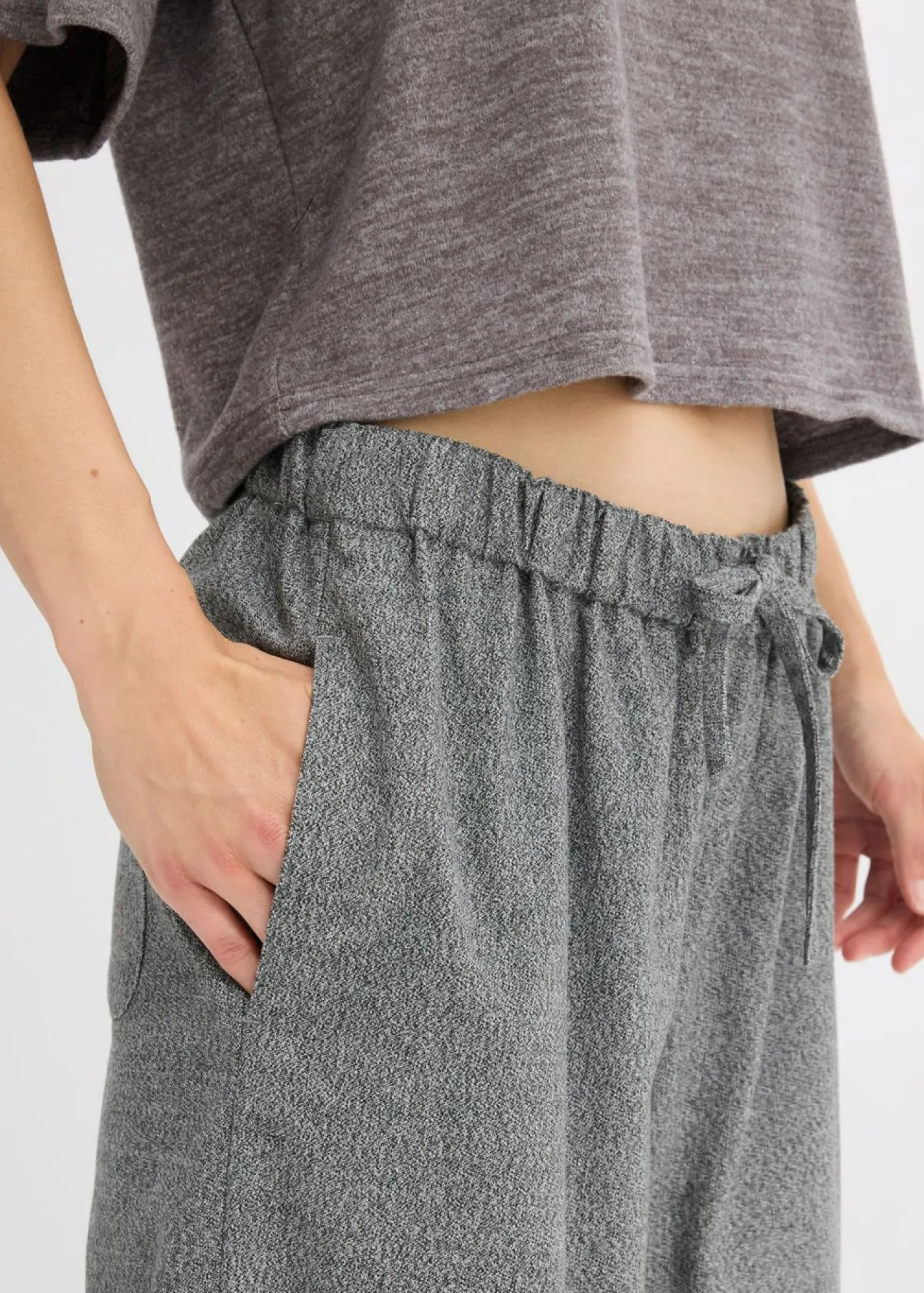 bonprix bonprix Pantalón palazzo con aspecto de lana antracita jaspeado moteado Best