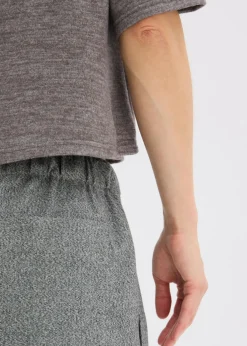 bonprix bonprix Pantalón palazzo con aspecto de lana antracita jaspeado moteado Best