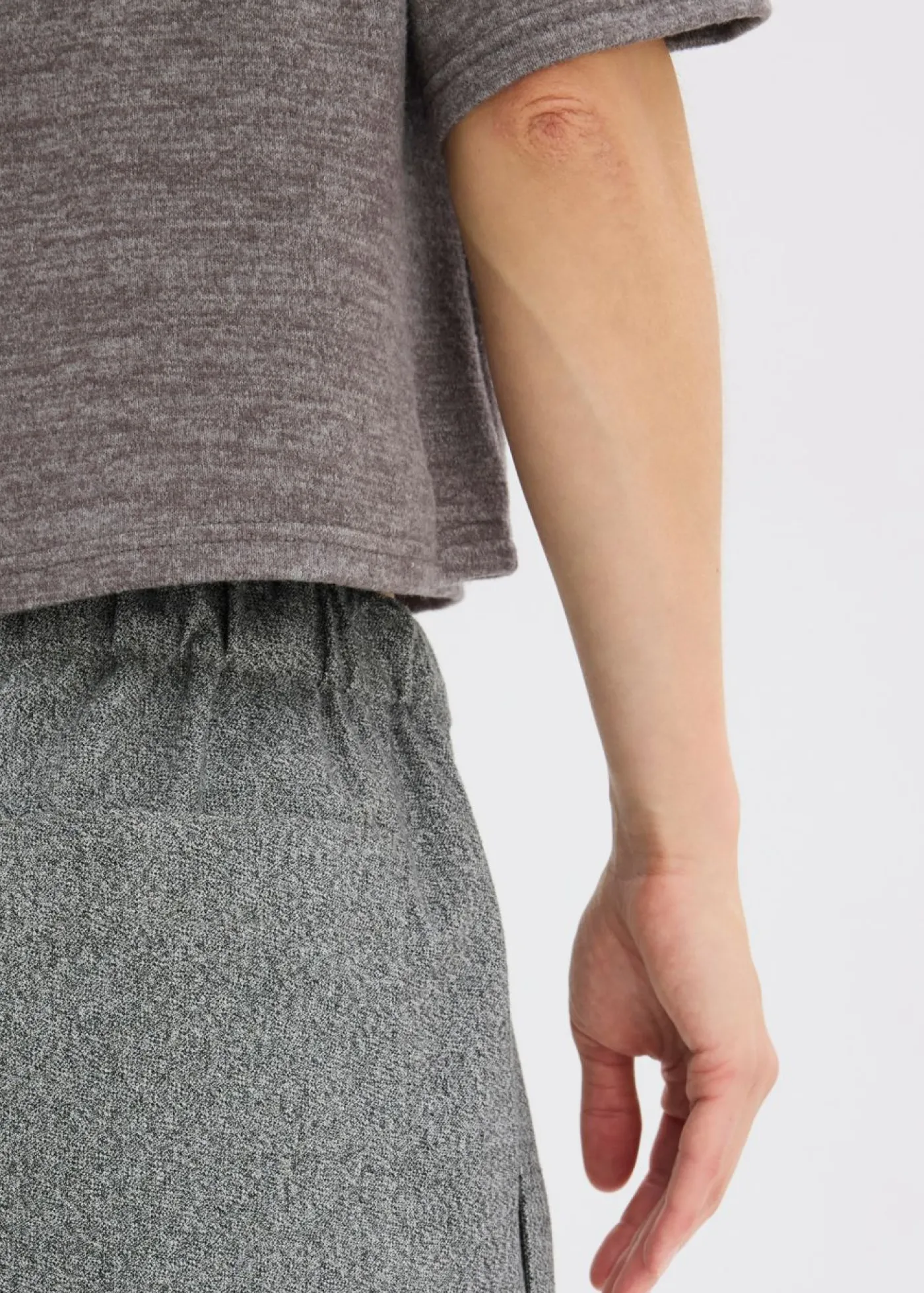 bonprix bonprix Pantalón palazzo con aspecto de lana antracita jaspeado moteado Best
