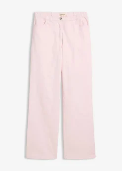 bonprix bonprix Pantalón palazzo con cinturilla cómoda y talle alto Rosa claro Clearance