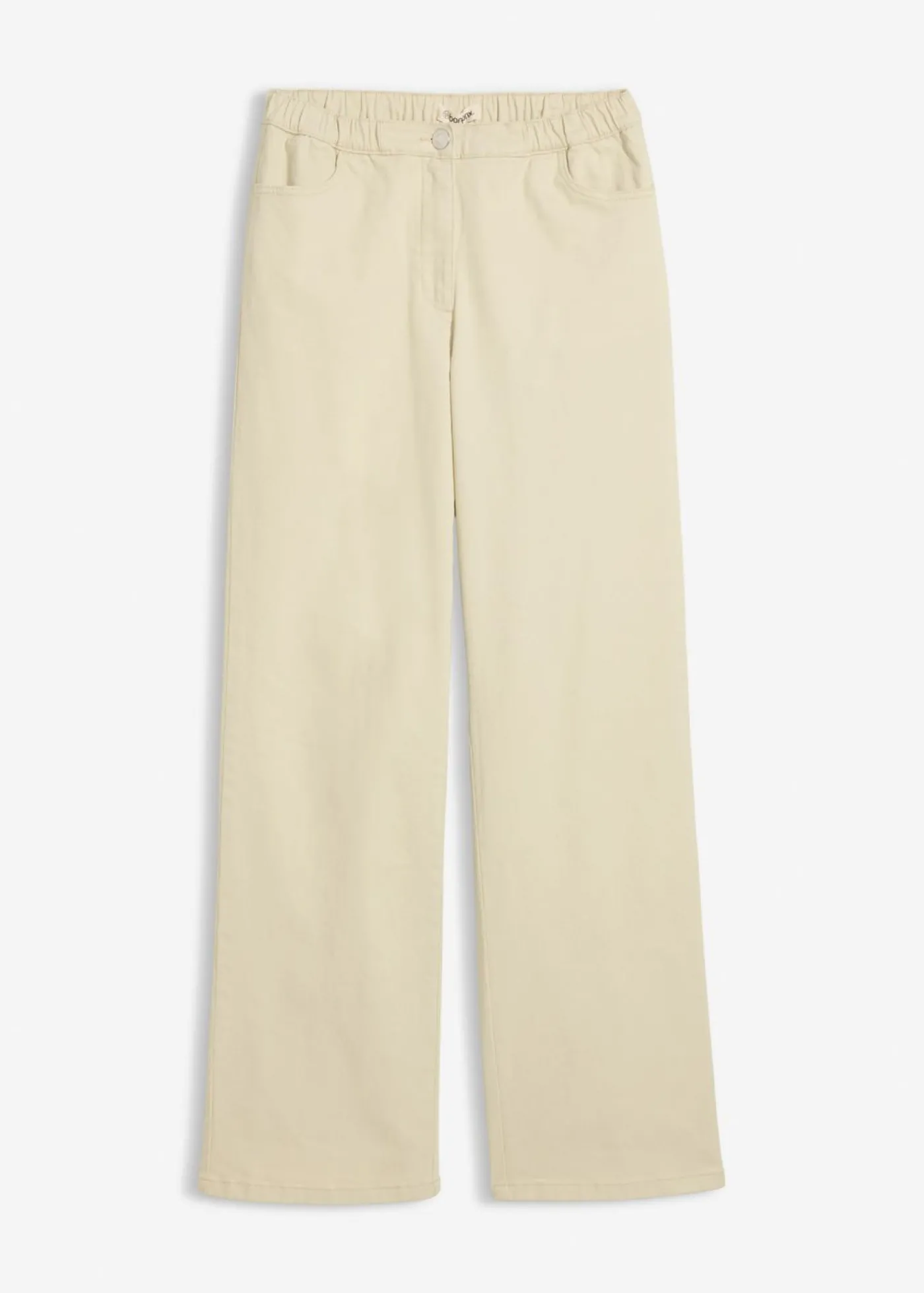 bonprix bonprix Pantalón palazzo con cinturilla cómoda y talle alto Arena claro Hot
