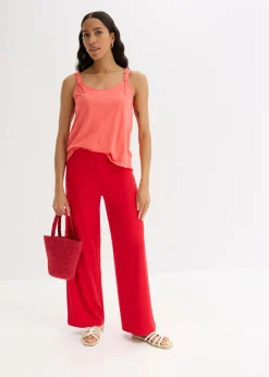 bonprix bonprix Pantalón palazzo con cintura cómoda rojo intenso Best