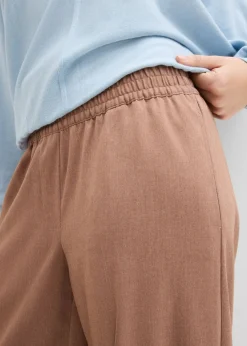 bonprix bonprix Pantalón palazzo con cintura cómoda marrón castaño moteado Discount
