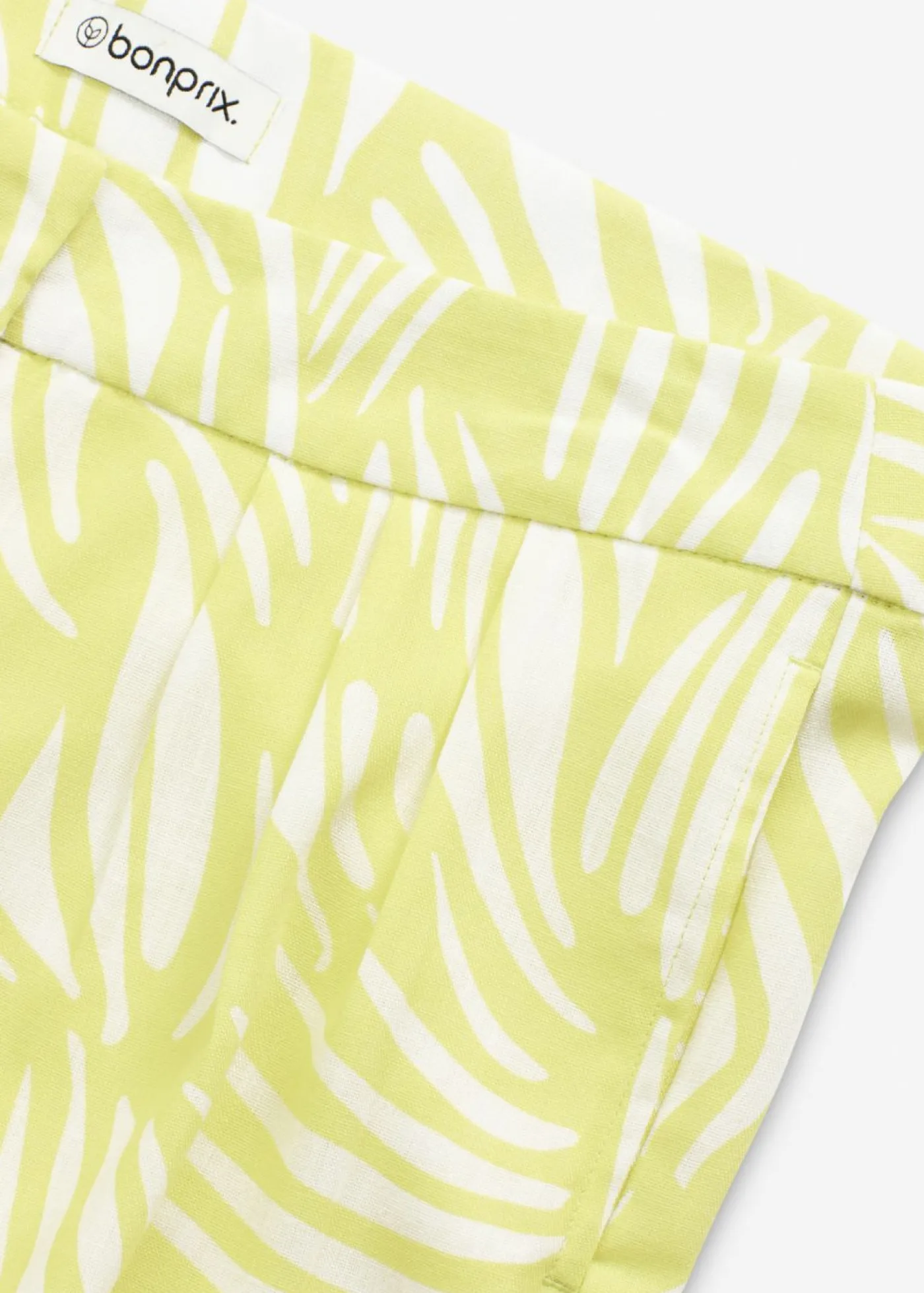 bonprix bonprix Pantalón palazzo con cintura cómoda amarillo cítrico-blanco lana Clearance