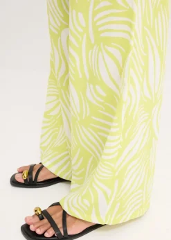 bonprix bonprix Pantalón palazzo con cintura cómoda amarillo cítrico-blanco lana Clearance