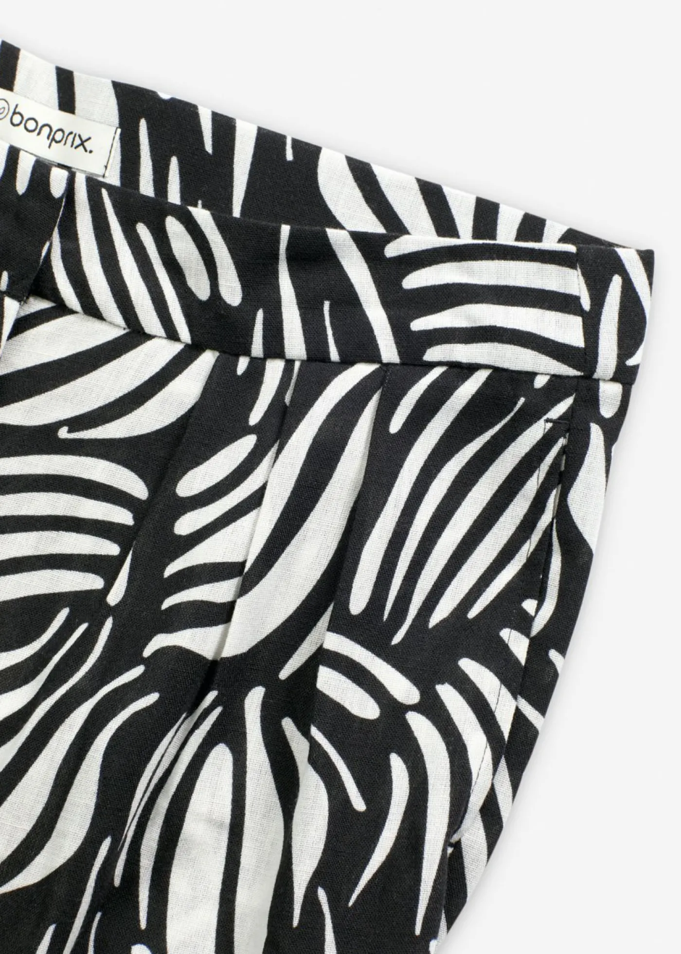 bonprix bonprix Pantalón palazzo con cintura cómoda Negro-blanco lana Clearance