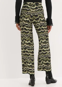 bonprix bonprix Pantalón palazzo de crepé de viscosa Verde oliva oscuro Online