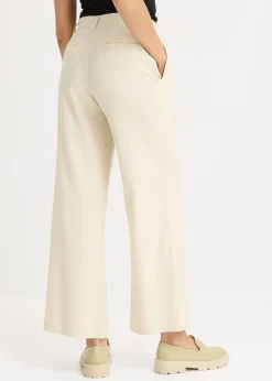 bonprix bonprix Pantalón palazzo de lino Arena claro Outlet