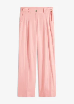 bonprix bonprix Pantalón palazzo de mezcla de lino ligero rosa pálido Hot