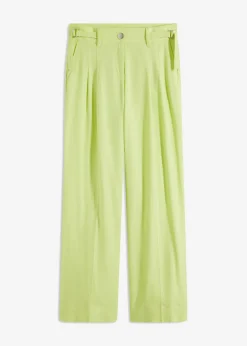 bonprix bonprix Pantalón palazzo de mezcla de lino ligero Verde menta