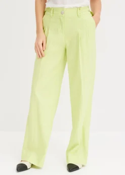 bonprix bonprix Pantalón palazzo de mezcla de lino ligero Verde menta