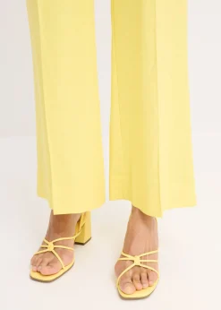 bonprix bonprix Pantalón palazzo de mezcla de lino Amarillo suave Best