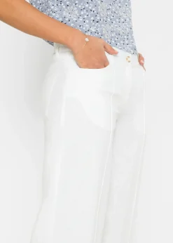 bonprix bonprix Pantalón palazzo de mezcla de lino Blanco New