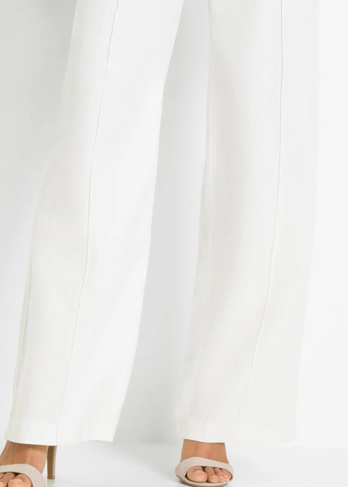 bonprix bonprix Pantalón palazzo de mezcla de lino Blanco New