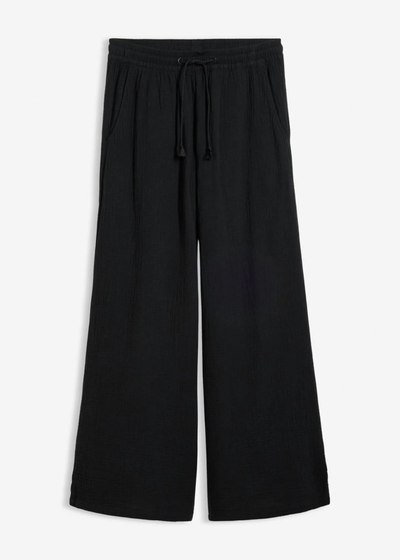 bonprix bonprix Pantalón palazzo de muselina Negro Outlet