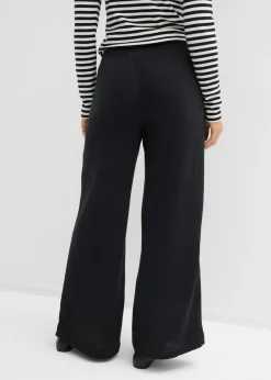 bonprix bonprix Pantalón palazzo de muselina Negro Outlet