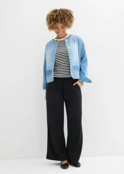 bonprix bonprix Pantalón palazzo de muselina Negro Outlet