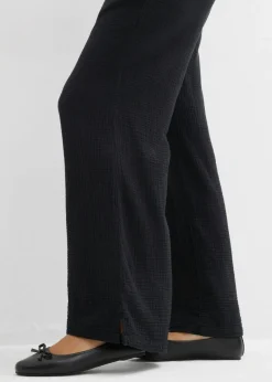 bonprix bonprix Pantalón palazzo de muselina Negro Outlet