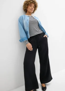 bonprix bonprix Pantalón palazzo de muselina Negro Outlet