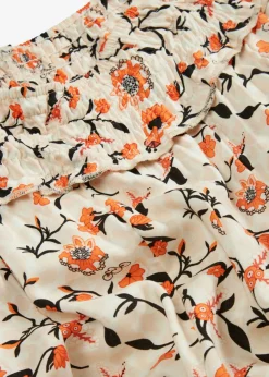 bonprix bonprix Pantalón Palazzo de viscosa fluida Beige-naranja de flores Discount