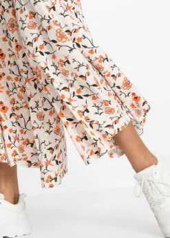 bonprix bonprix Pantalón Palazzo de viscosa fluida Beige-naranja de flores Discount