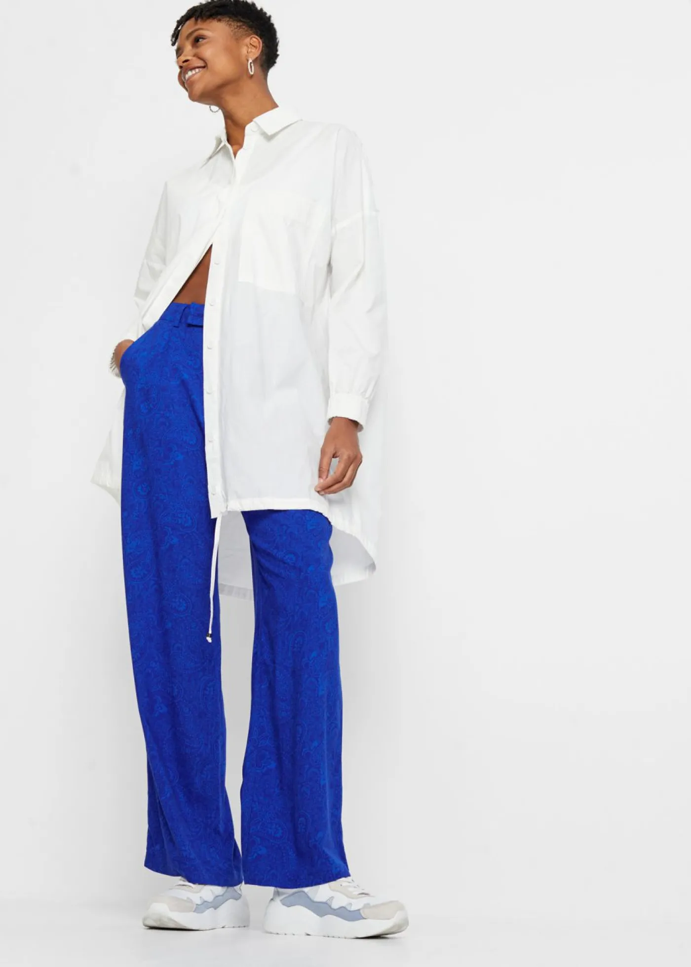 bonprix bonprix Pantalón Palazzo de viscosa fluida Azul Best