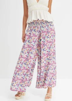 bonprix bonprix Pantalón Palazzo de viscosa fluida lavanda ahumado con patrón paisley Best