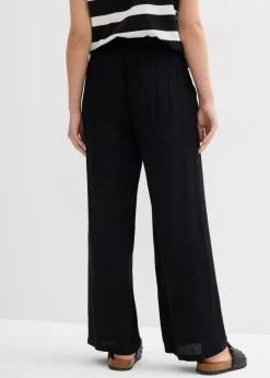 bonprix bonprix Pantalón Palazzo de viscosa suave Negro Discount