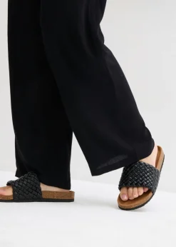 bonprix bonprix Pantalón Palazzo de viscosa suave Negro Discount