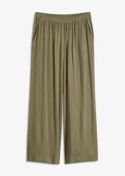 bonprix bonprix Pantalón Palazzo de viscosa suave Verde oliva Discount