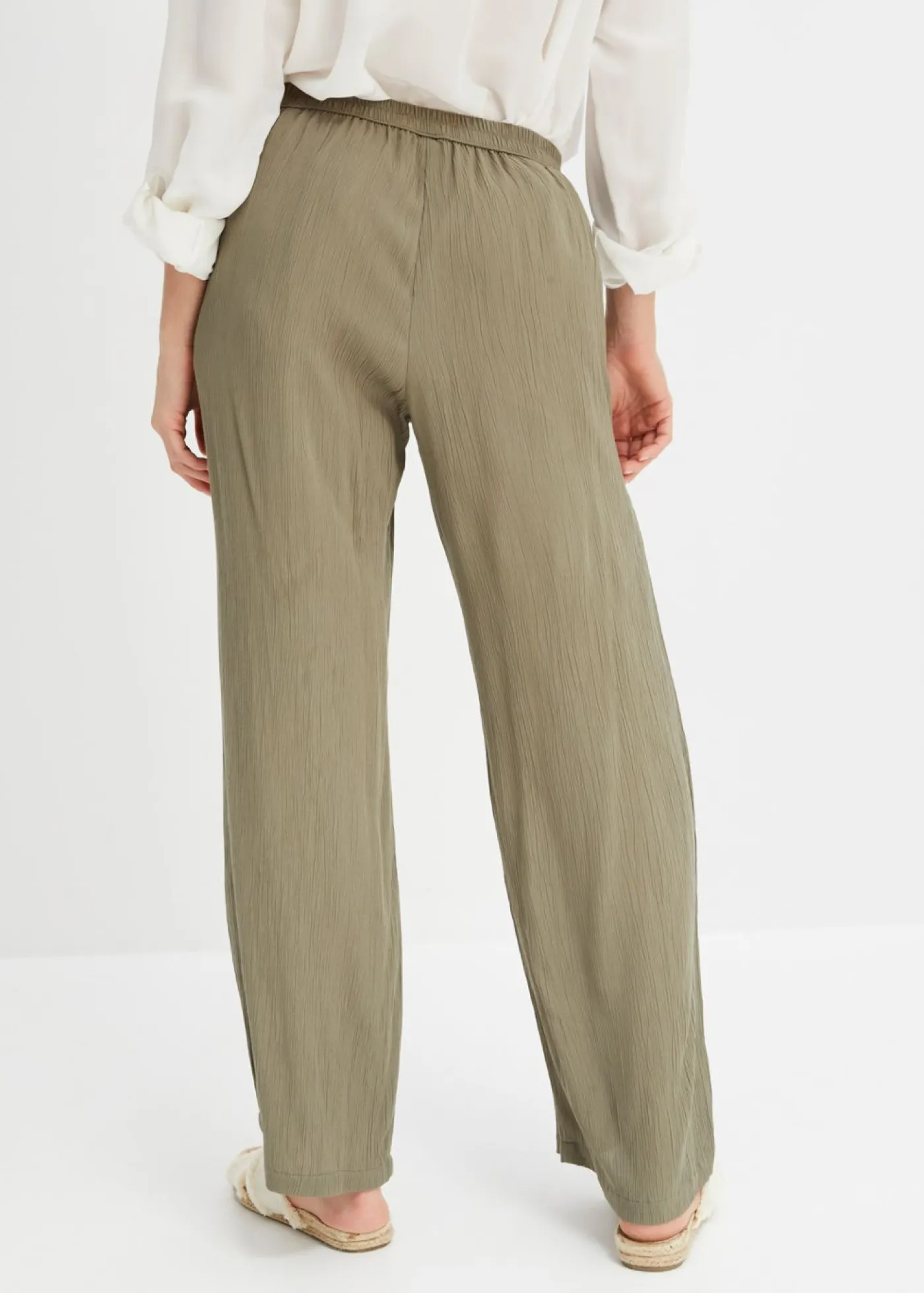 bonprix bonprix Pantalón Palazzo de viscosa suave Verde oliva Discount
