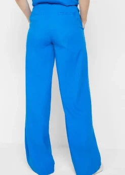 bonprix bonprix Pantalón palazzo largo con lino Azur Hot