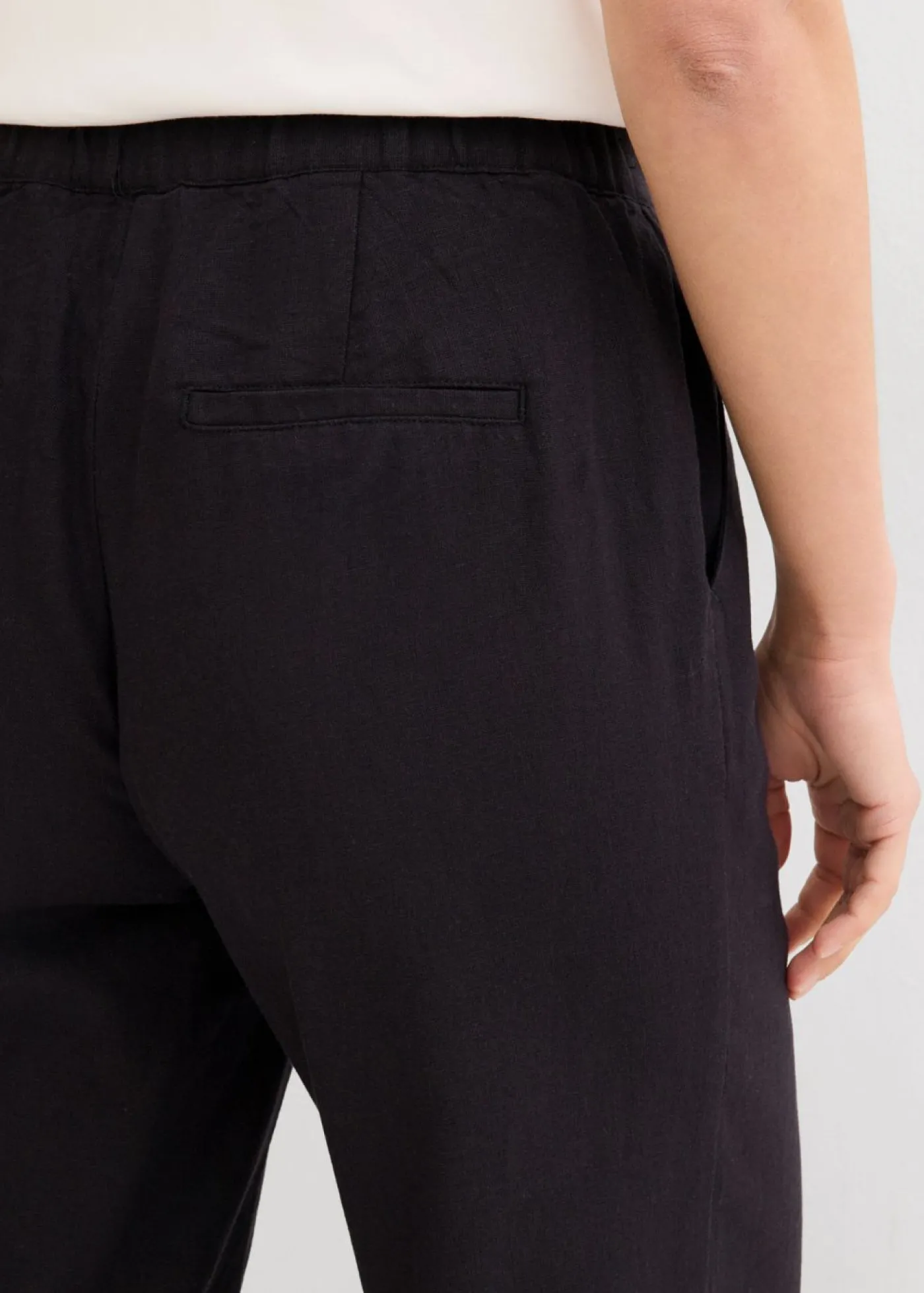bonprix bonprix Pantalón palazzo largo con lino Negro
