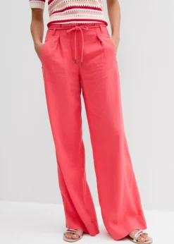 bonprix bonprix Pantalón paperbag de ligera mezcla de lino rosa paraíso Best