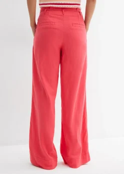 bonprix bonprix Pantalón paperbag de ligera mezcla de lino rosa paraíso Best