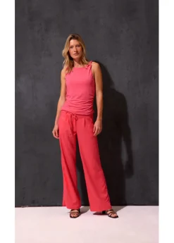 bonprix bonprix Pantalón paperbag de ligera mezcla de lino rosa paraíso Best
